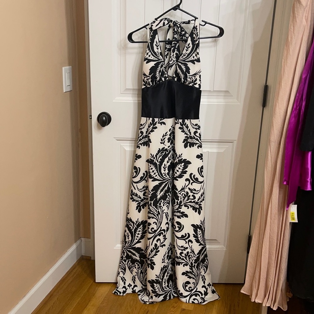 Black and white formal dress